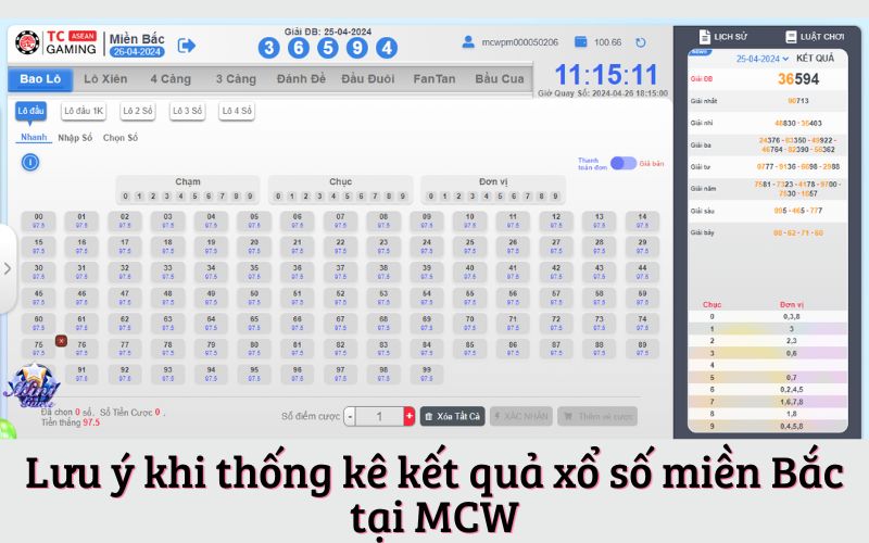 Lưu ý khi thống kê kết quả xổ số miền Bắc tại MCW