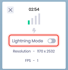Image of turning lightning mode on