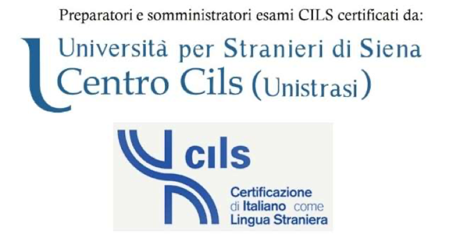 A close up logo of the Certificazione di Italiano come Lingua Straniera. 