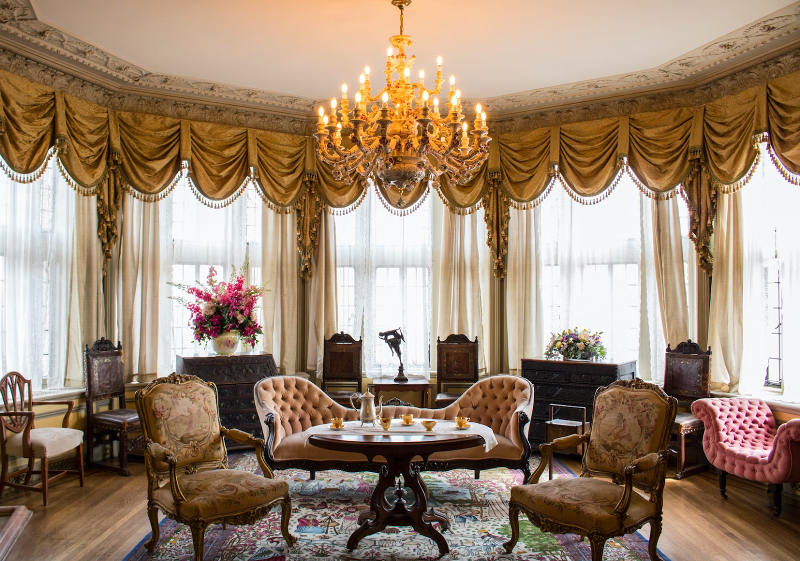 Elegant Chandelier in living room