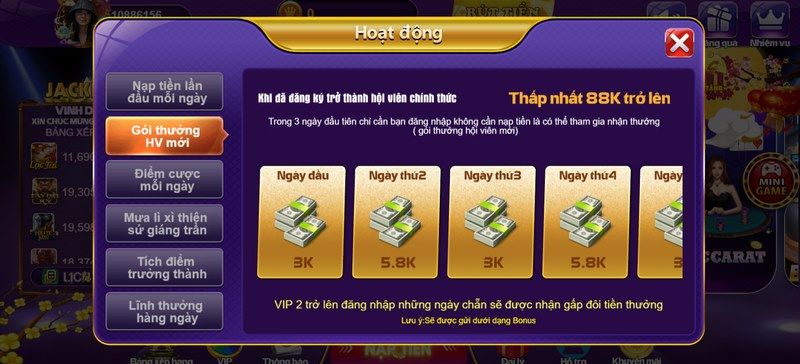 Chương trình khuyến mãi 68 game bai