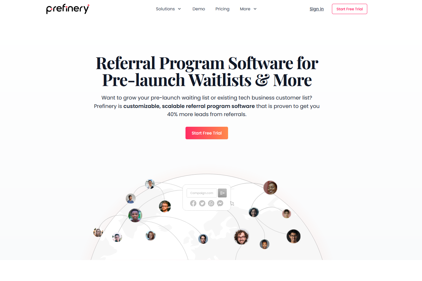 Prefinery homepage