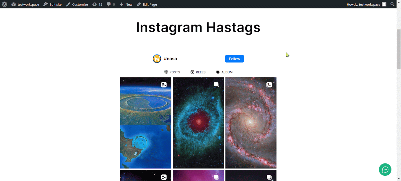 Embed Instagram feed