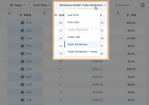 Triple Whale offers various attribution models.