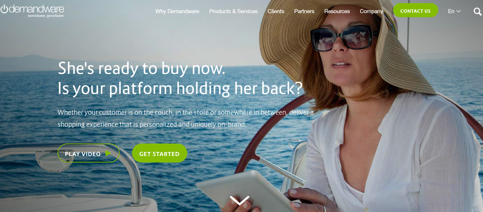 Homepage of Demandware before rebranding