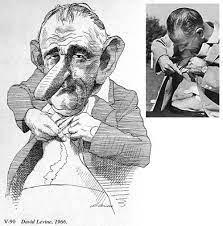 Austin Kleon — David Levine's 1966 caricature of LBJ showing off...