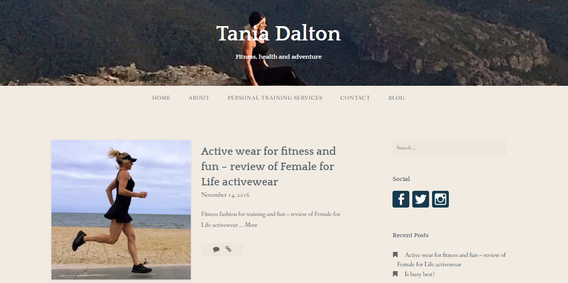 Tania Dalton - Blog Web Page