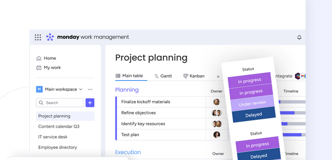 Image showing Monday.com as one of the best project management tools for 2024