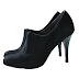 Coal black suede high fronted with high heels