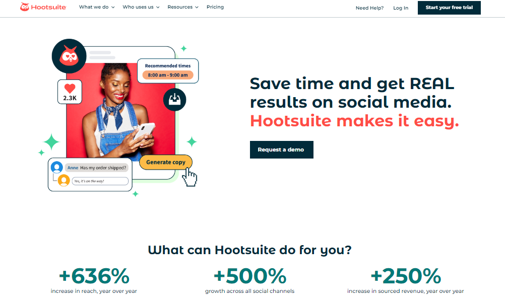 Save time and get real results on social media. Hootsuite makes it easy