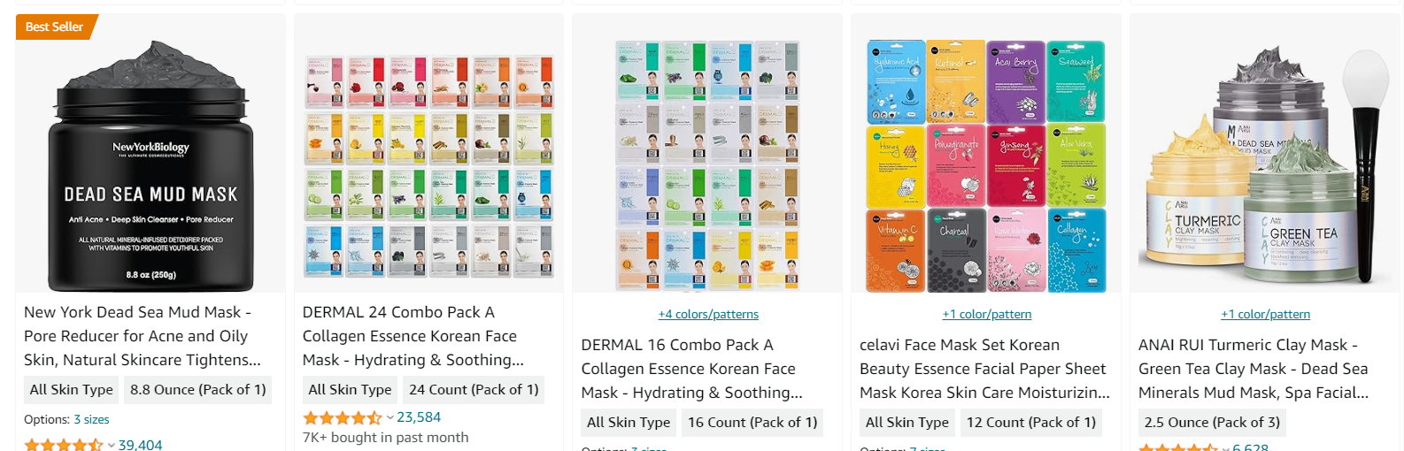 Face masks, beauty version, a good beauty product to sell on Shopify