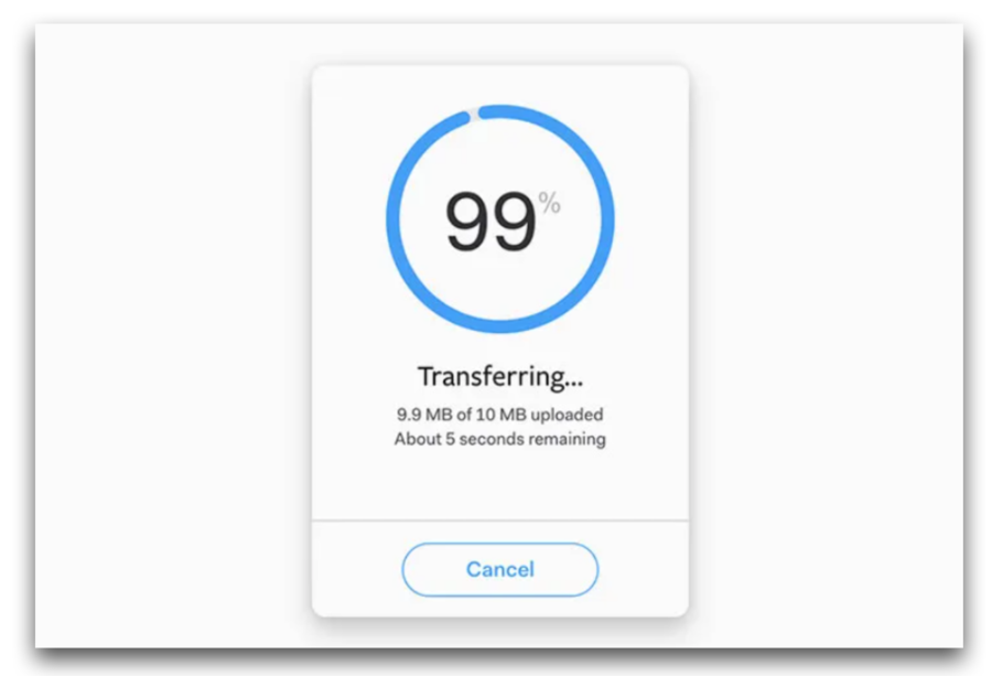 wetransfer alternative transfer in progress