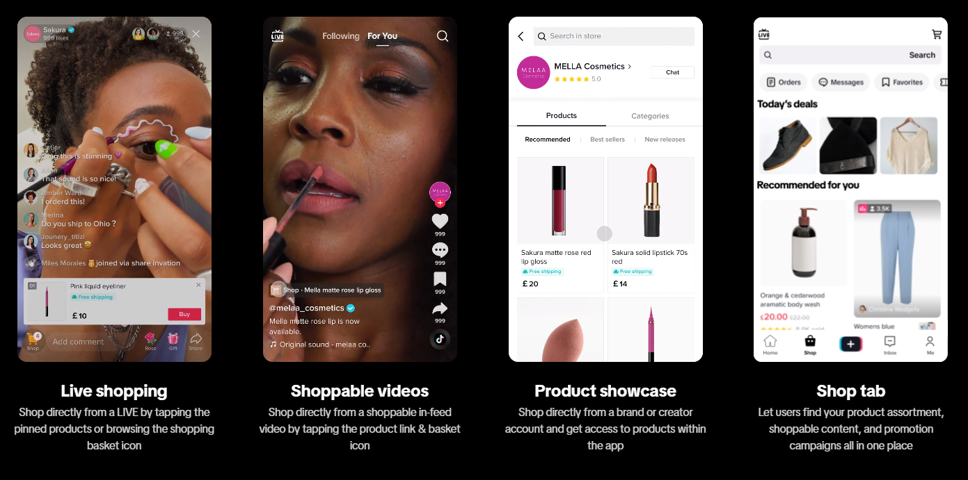 TikTok Shopの機能概要 参照元: 