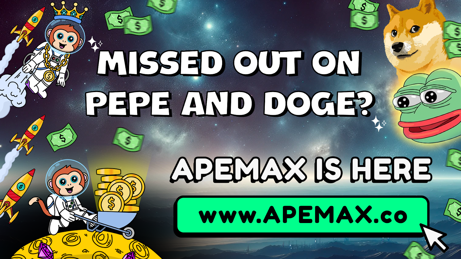 Pepe Dogecoin Trending New Meme Coin ApeMax 2024