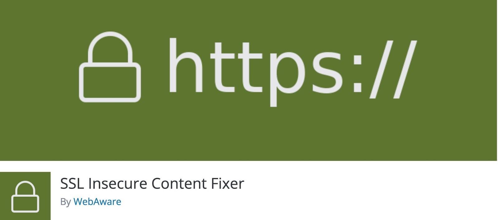 WordPress SSL plugin, the SSL Insecure Content Fixer plugin listing image at WordPress.org.