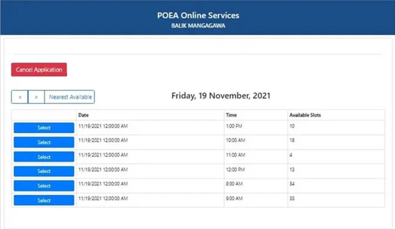 Screengrab taken from the DMW Online Services Page
