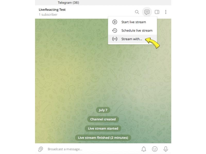 لایو استریم به کمک برنامه جانبی