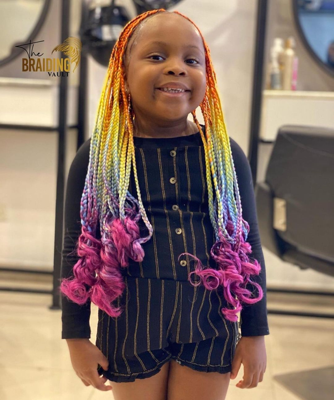 Rainbow Knotless box braid