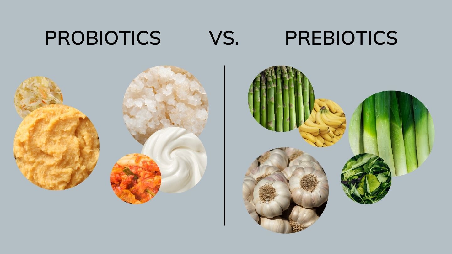 Prebiotics vs. probiotics.
