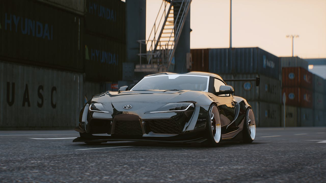 Luxury Toyota Supra parked by the factory
