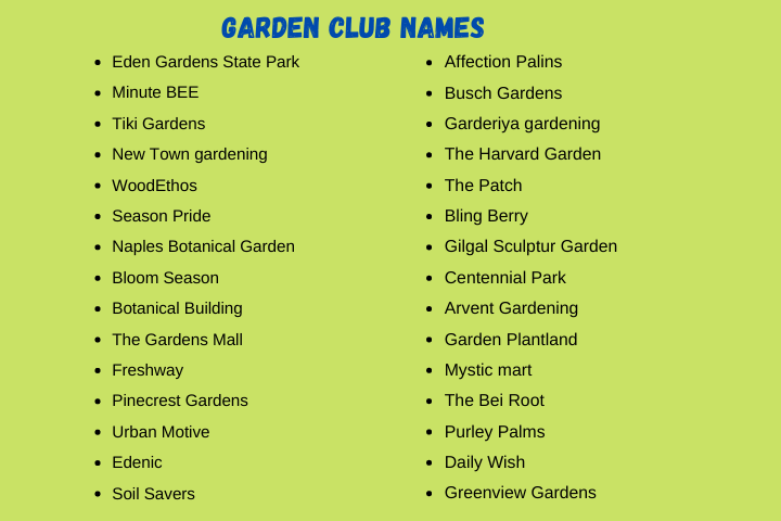333 Garden Club Names Ideas That Will Get You Noticed 2024 