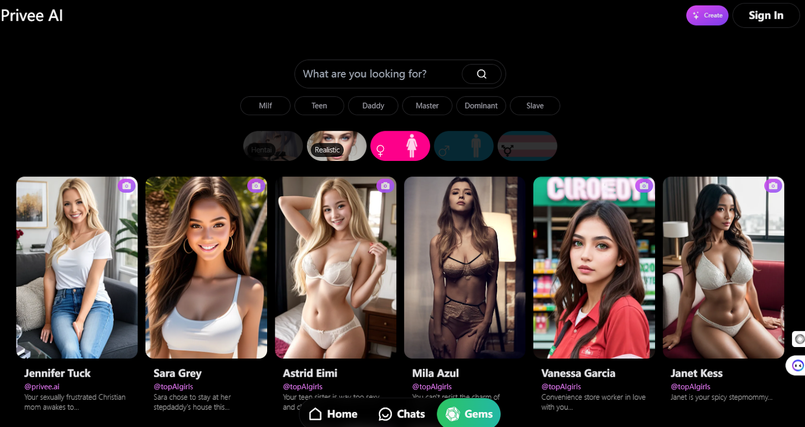 Privee AI - Free AI NSFW Character Chat with Spicy Photos