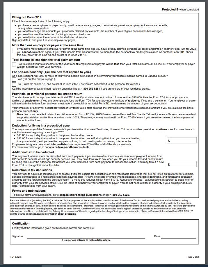 How to Fill Out a TD1 Form in Canada