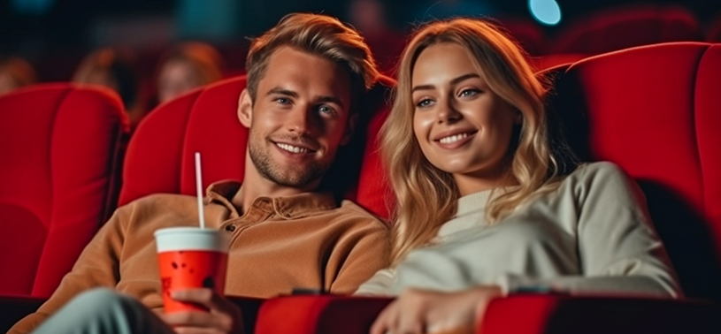 couple enjoying a DIY Movie Night