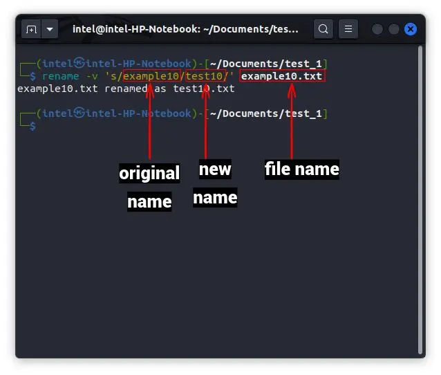 Rename a File Using Rename Commands