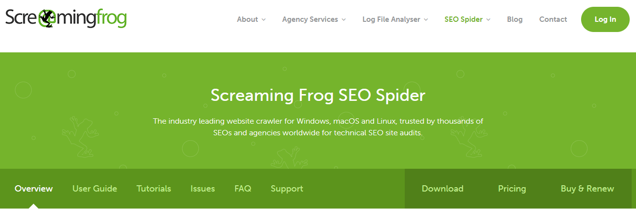 Screaming Frog is a website crawler that helps identify seo issues