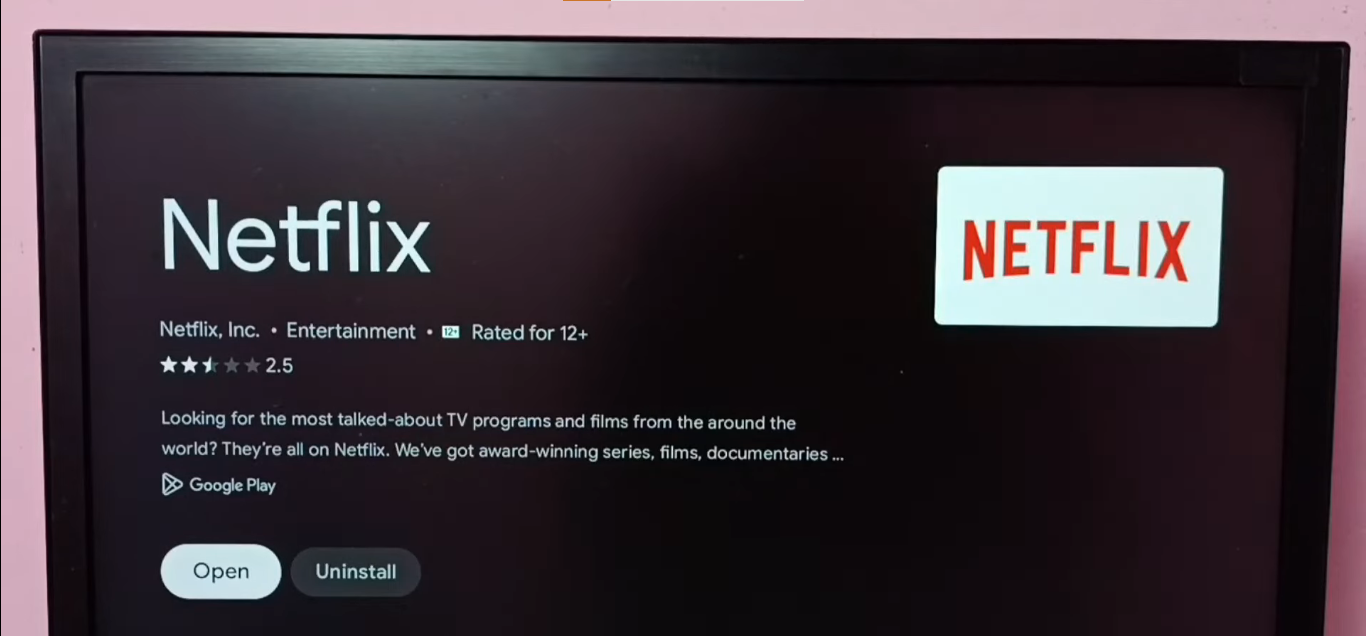 Uninstalling Netflix on LG Google TV 