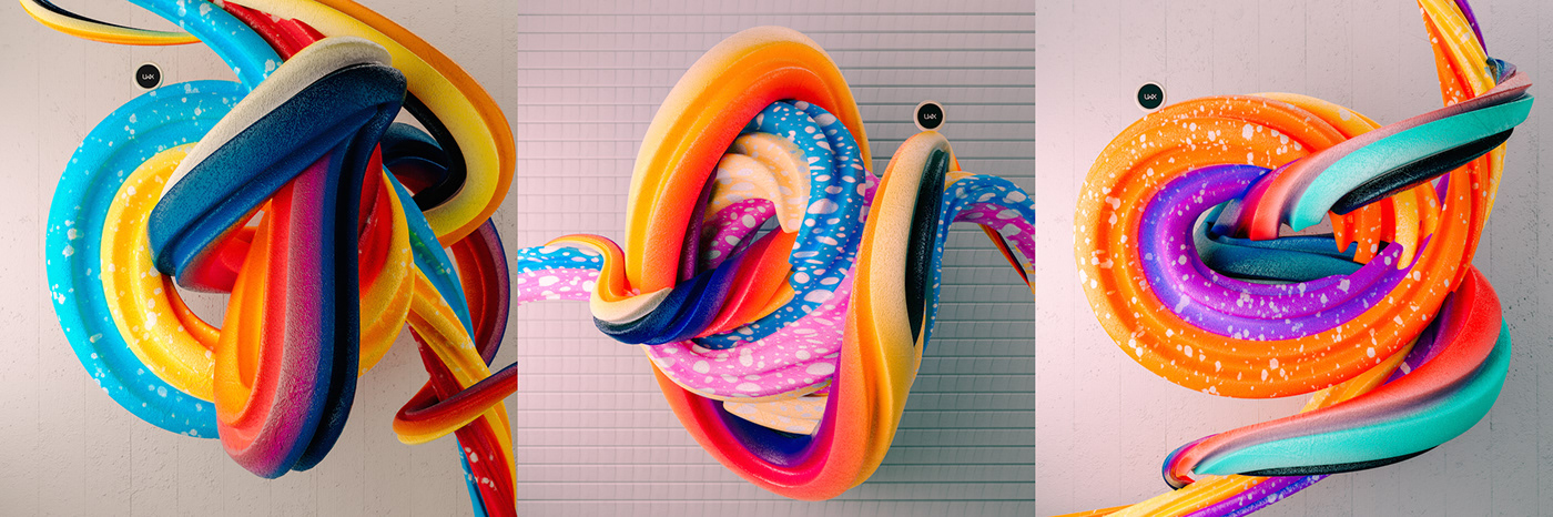 bauhaus geometric abstract 3D vivid colorful product design  textures pattern design  Digital Art 