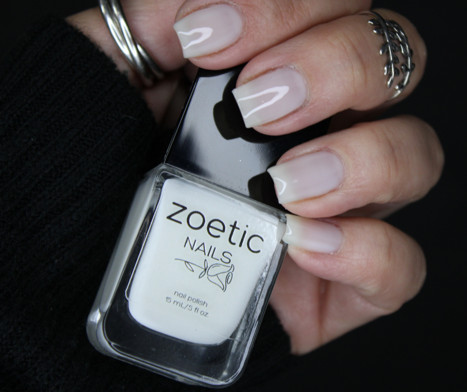 milky white nail polish