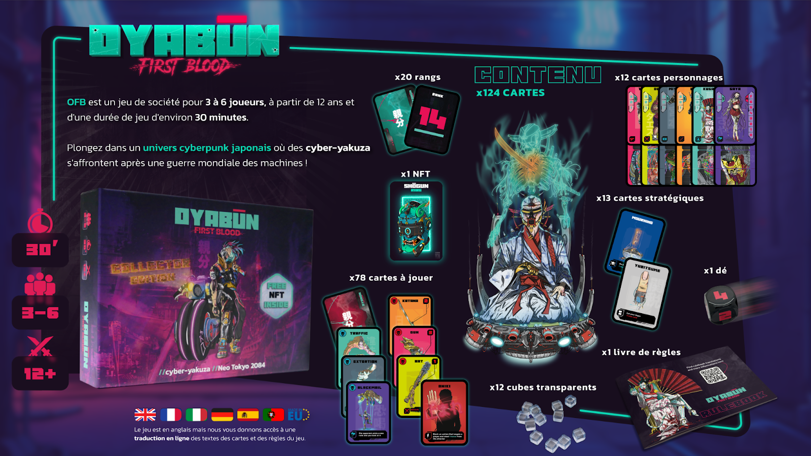 Le jeu de société OYABUN : First Blood, sera disponible lors de la vente de Noël le 13 décembre
