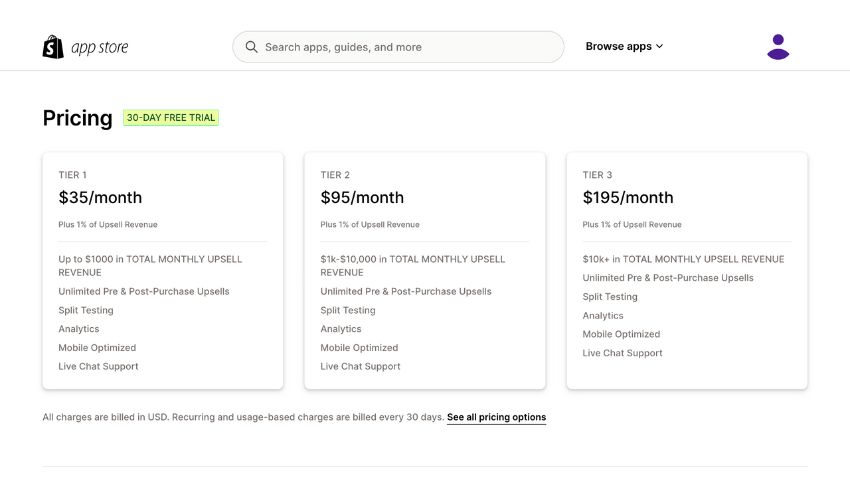 zipify shopify apps pricing