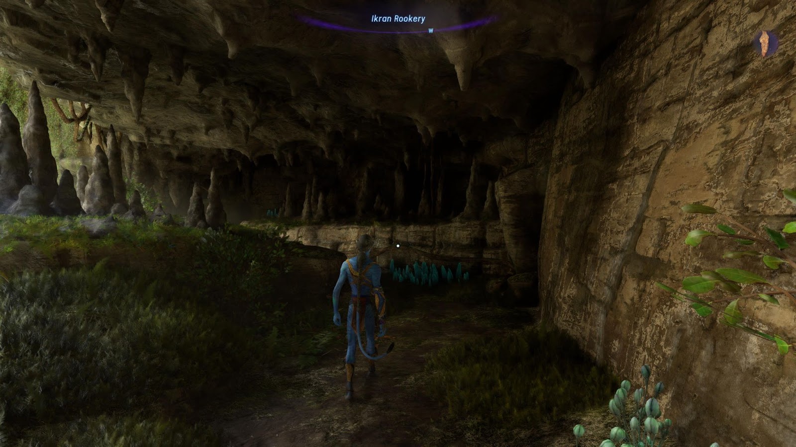 An in game screenshot of  Eetu in the ikran rookery in Avatar: Frontiers of Pandora