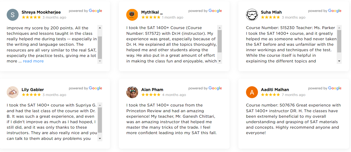 Princeton SAT Reviews