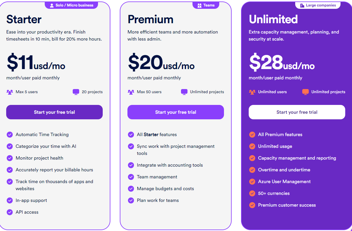 Timely Pricing Plans