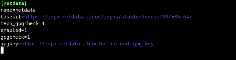 creating a Netdata configuration file for Fedora