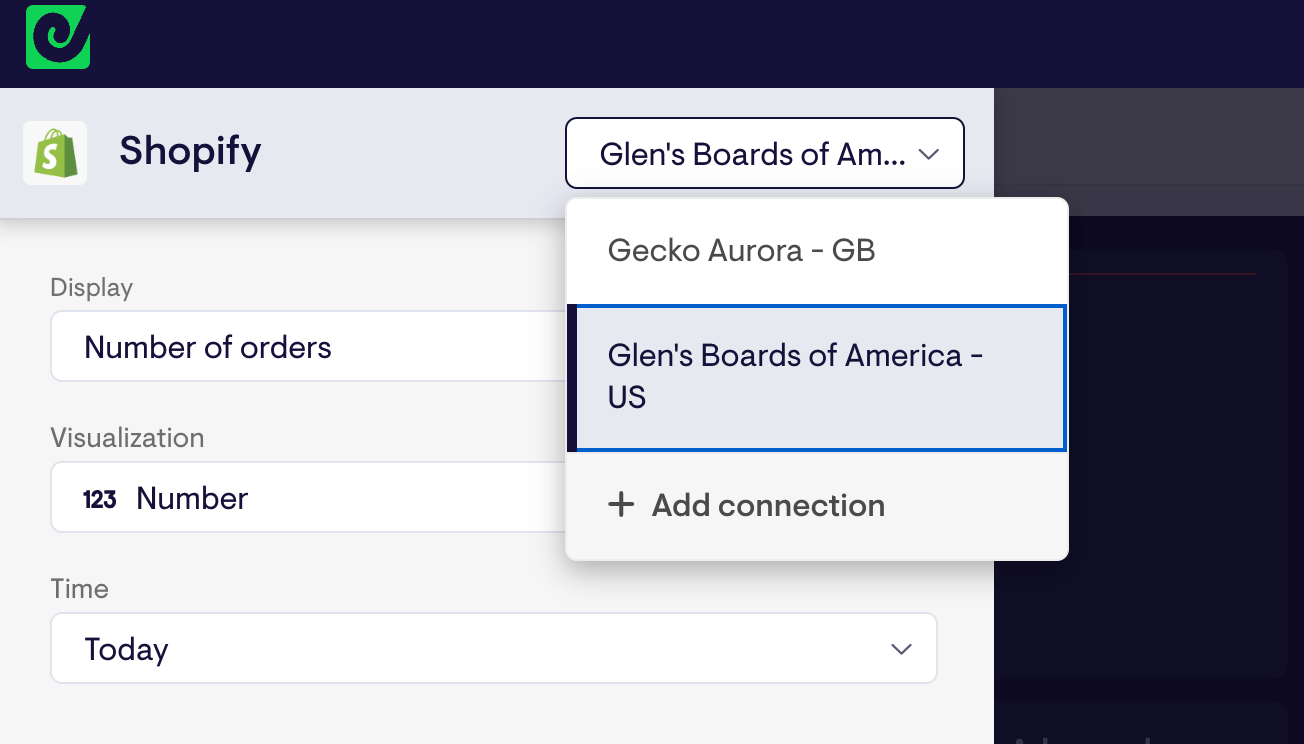 How to connect multiple Shopify stores with Geckoboard