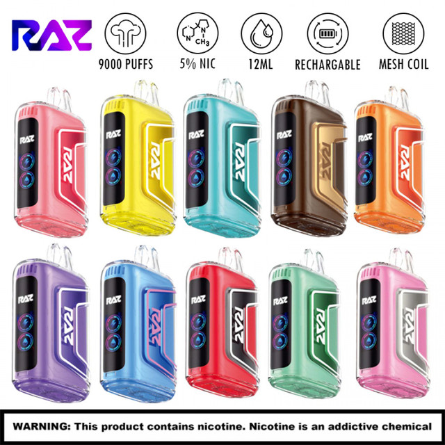 RAZ TN9000 12ML 9000 PUFFS 5% NIC RECHARGEABLE DISPOSABLE VAPE