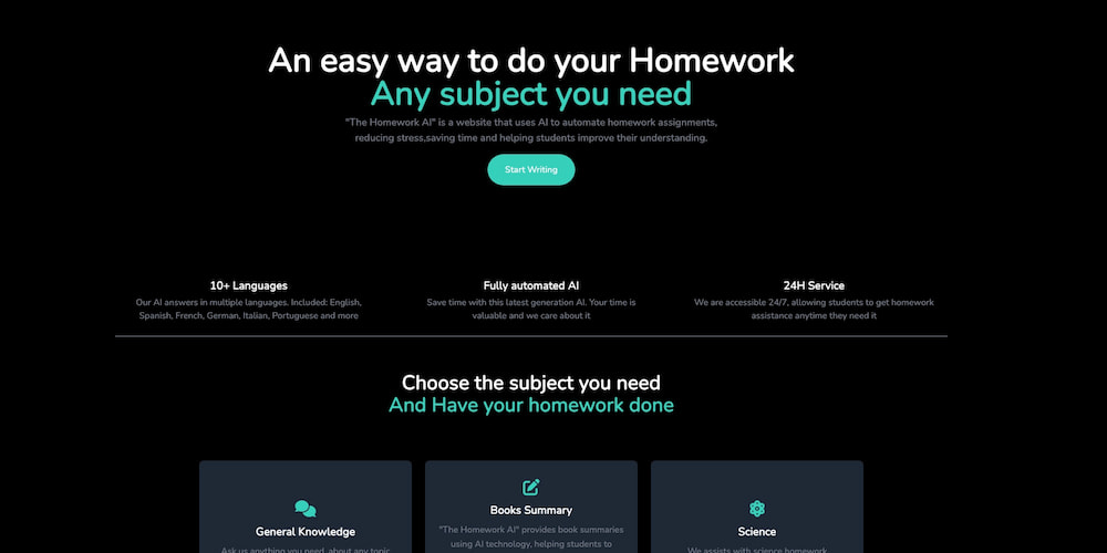 the-homework-ai-website