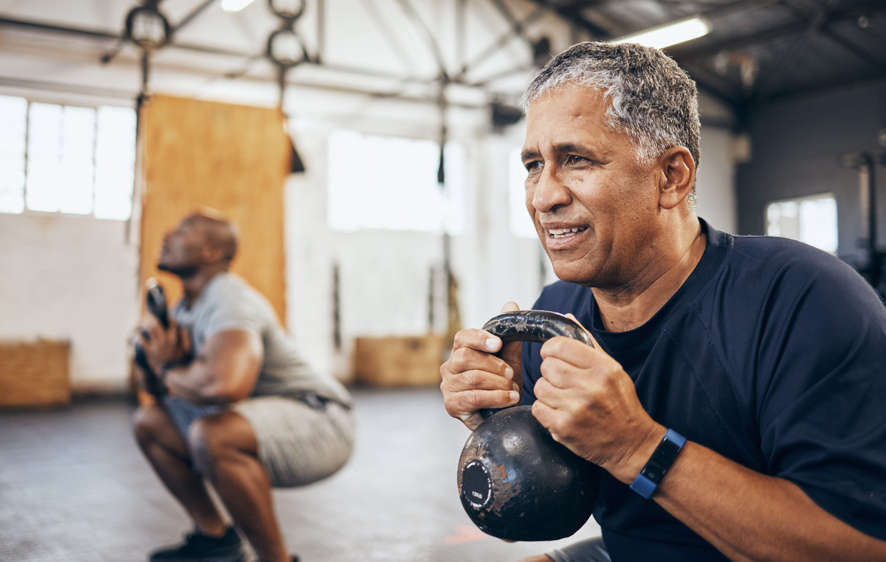Senior exercising