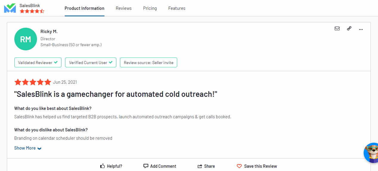 SalesBlink is a Game-changer for automated cold outreach