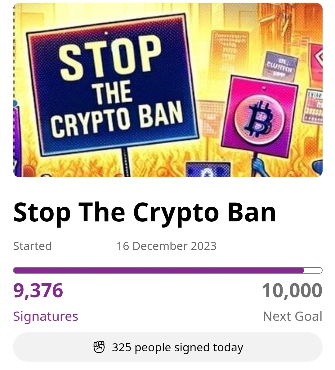 “Stop The Crypto Ban” petition gains worldwide momentum 1
