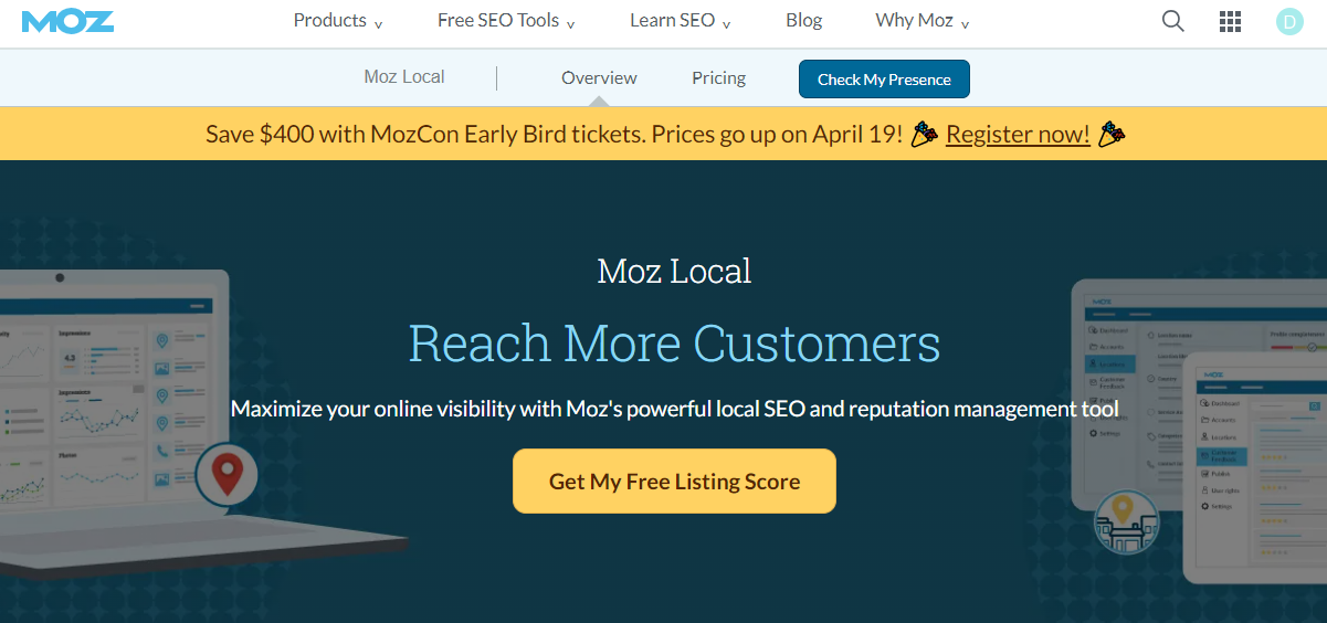 Moz Local seo tool enhances your online visibility and improves your local search rankings