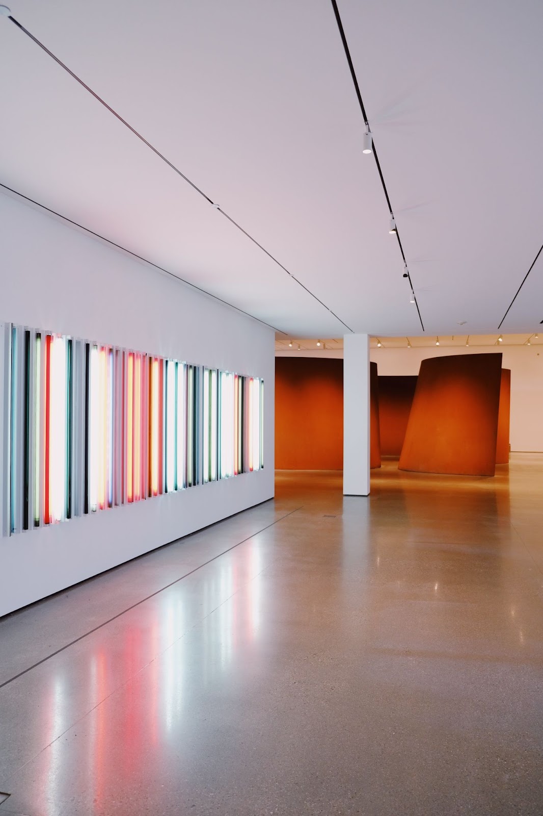 A museum exhibition of minimalism art