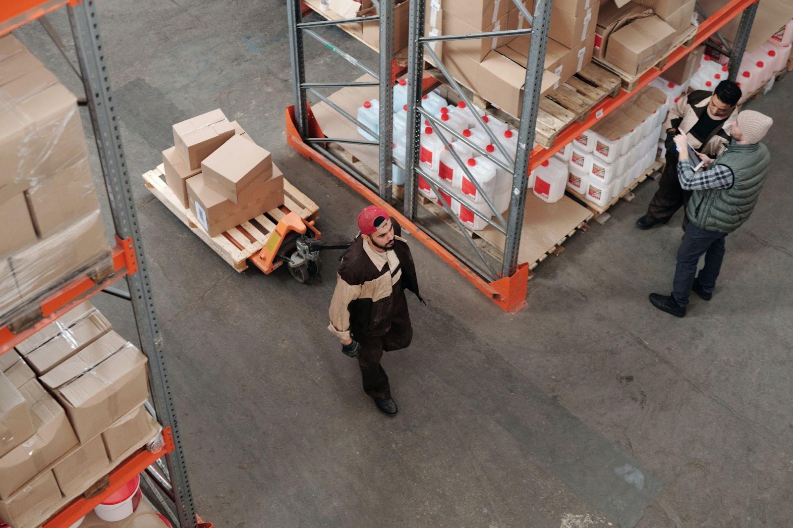 people working in a warehouse