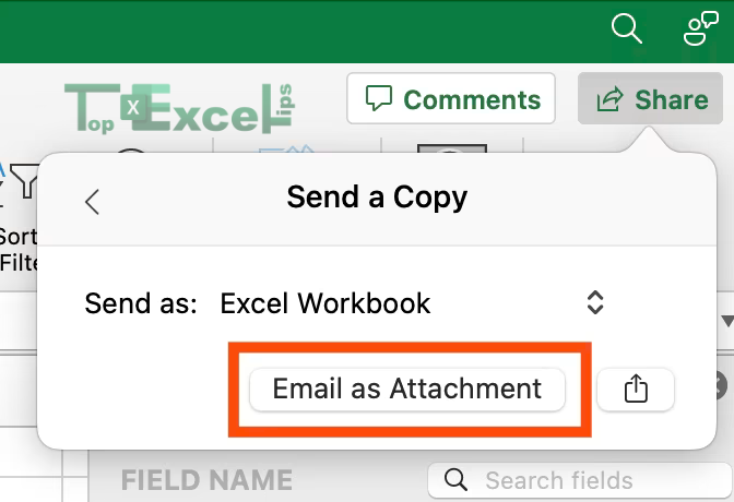 this image shows the how to Click Email as Attachment