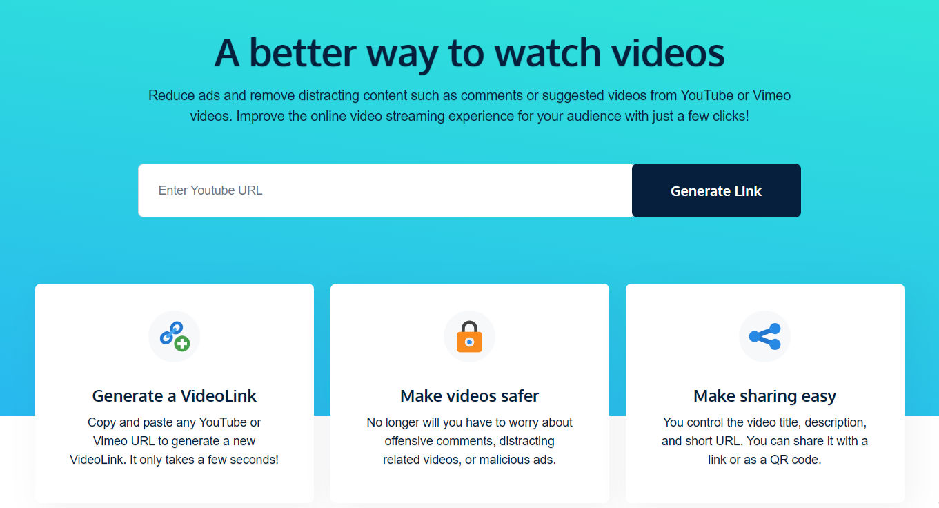 VideoLink - Best YouTube Link to Video Generator